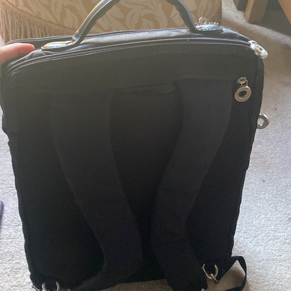 💘🖤💘 TARGUS BLACK CANVAS  LAPTOP BACKPACK CARRY-ON CASE BAG - Picture 4 of 7